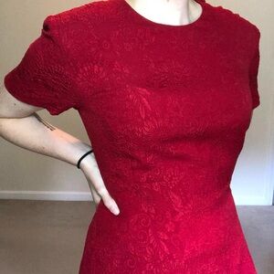 Elegant Red Floral Dress